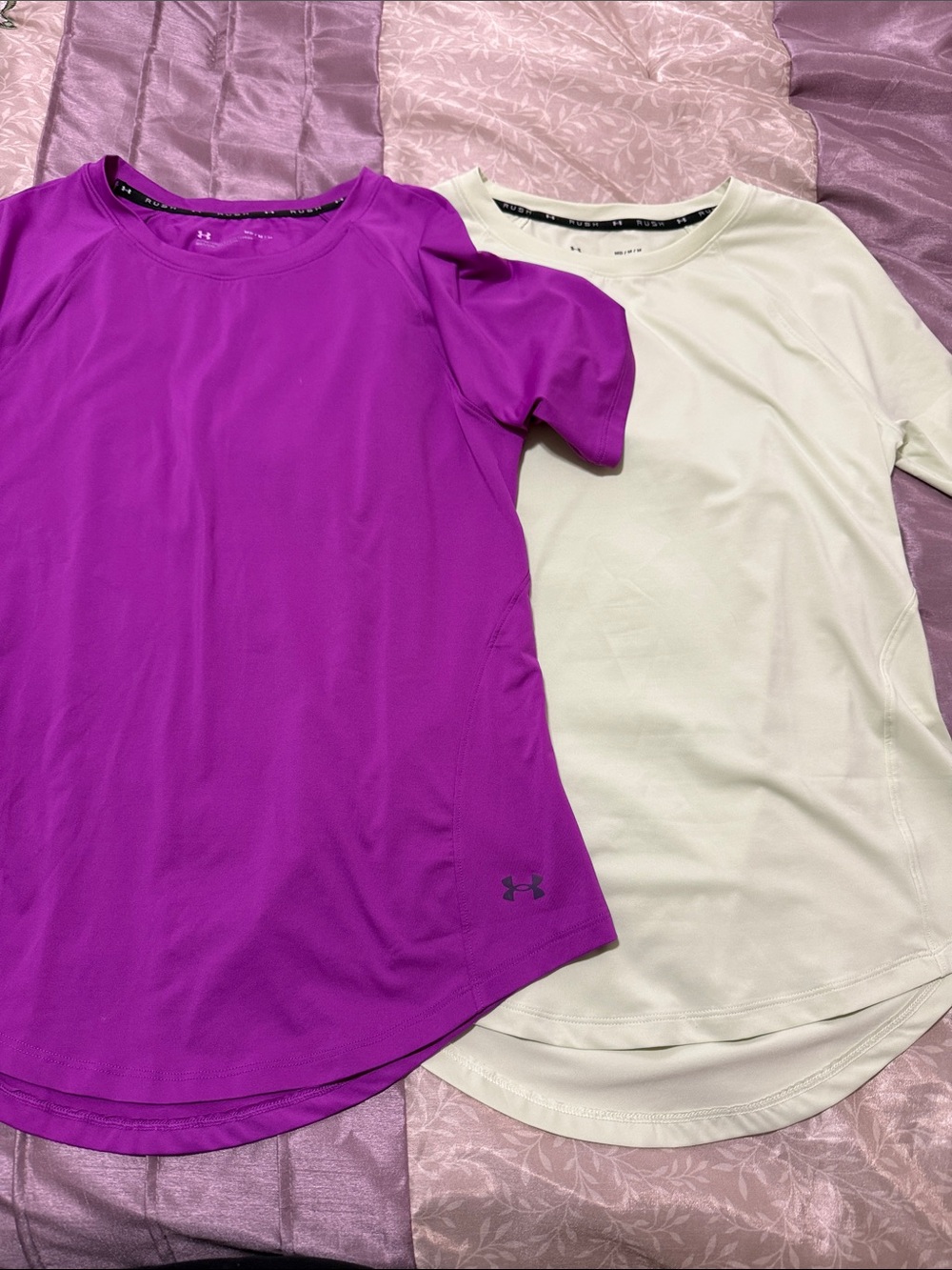 Under Armour Women’s Short Sleeve Active Tees - Purple & Light Fluoro Green